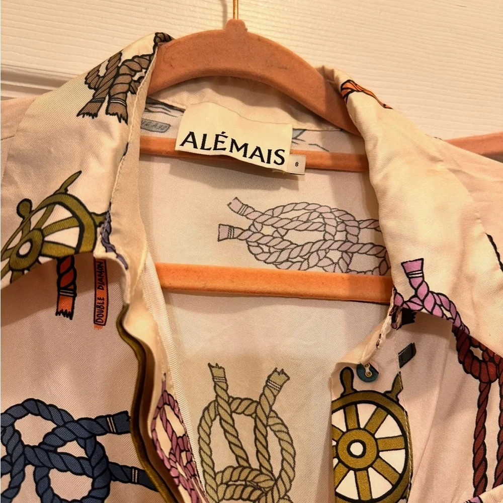 ALEMAIS Ships Ahoy Sailing Set Camp Shirt And Pants Aus 8 Or Size Small - Picture 5 of 7